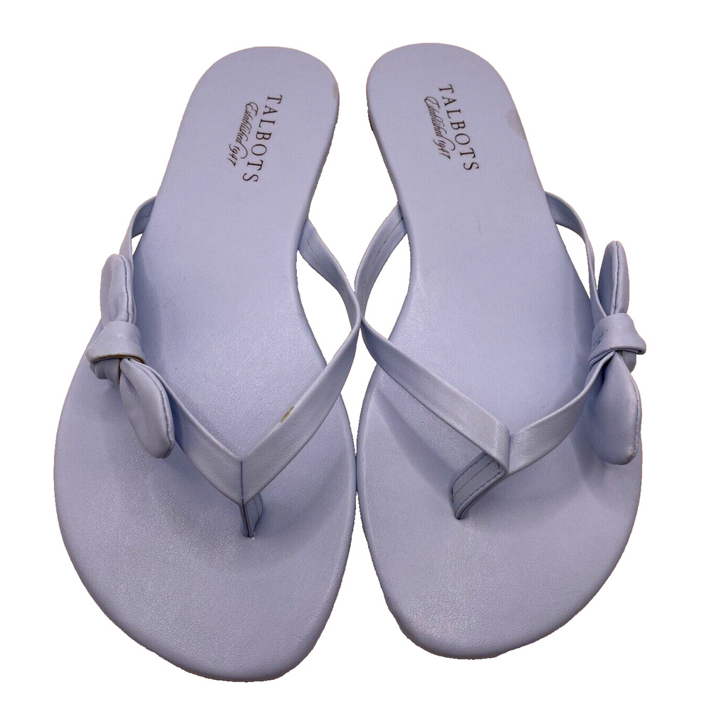 Baby Blue Talbots Bow Tie Thong Sandals Women's Size 7.5 Pre-owned